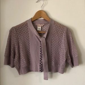 NWT BCBG MaxAzria Collection Lace Shrug Lilac